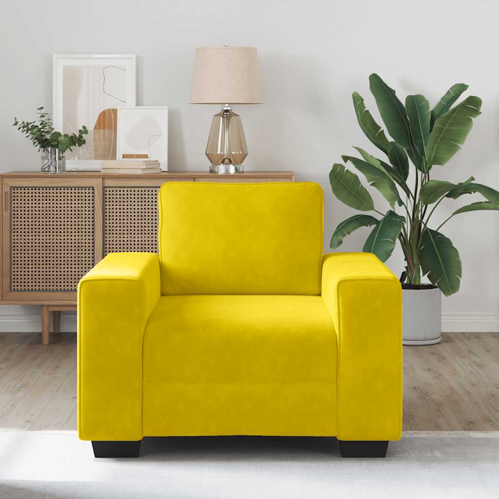Sofa fotelja žuta 100x77x82 cm baršun