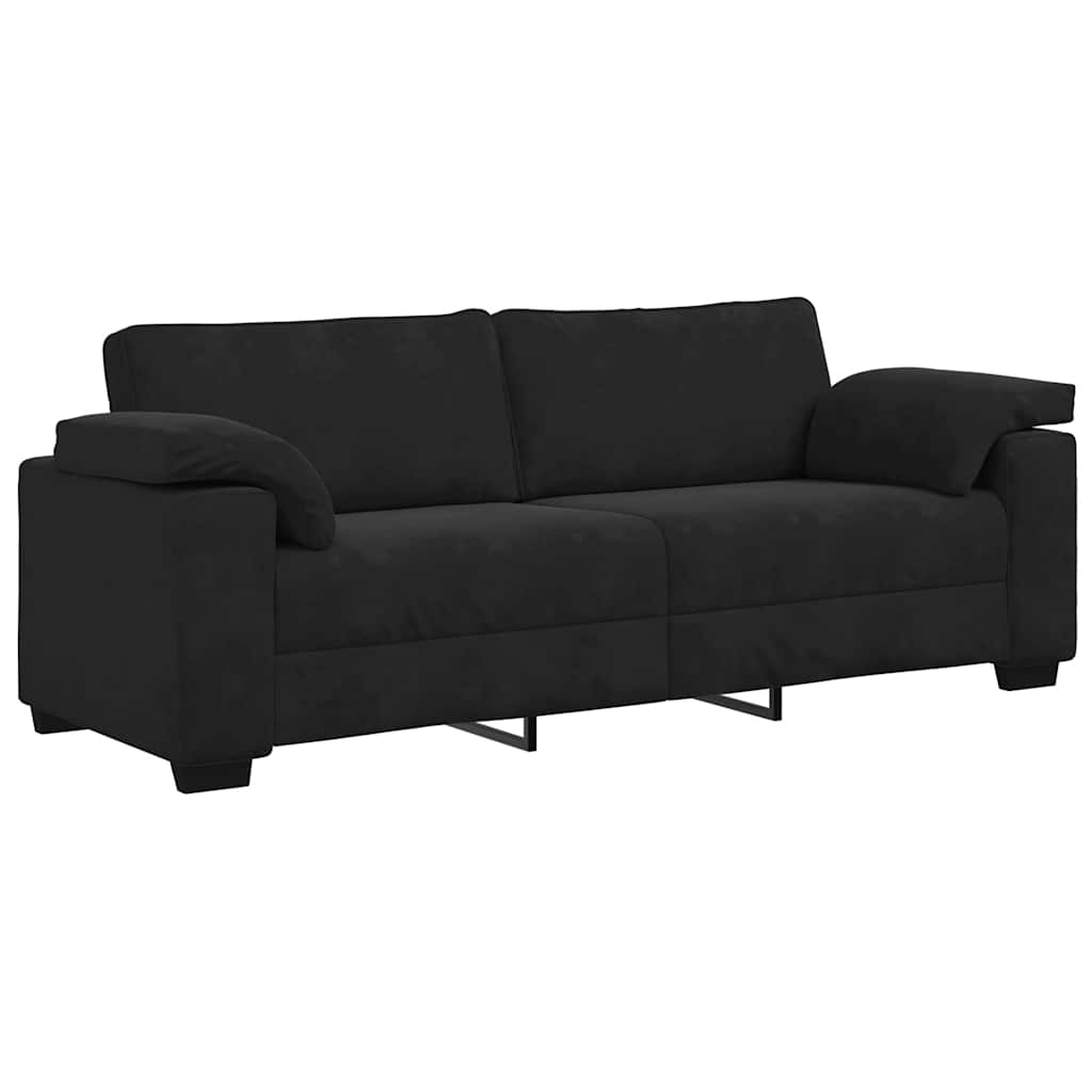 Trosjed Kauč Crni 220x77x82 cm Baršun