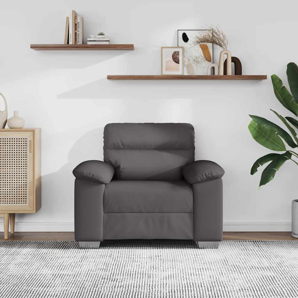 Sofa fotelja siva 100x81x84 cm umjetna koža