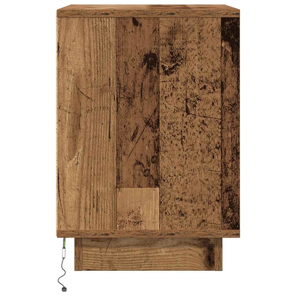 Noćni ormarići s LED svjetlima 2 kom boja drva 38x34x50 cm