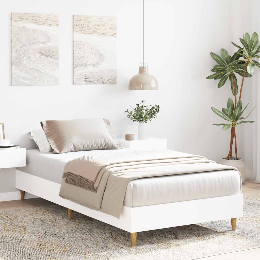 Okvir kreveta bez madraca bijeli 100x200 cm izrađeno drvo