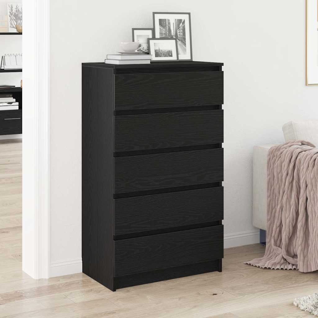 Ormarić s ladicama crni hrast 60x36x103 cm inženjerski drvo