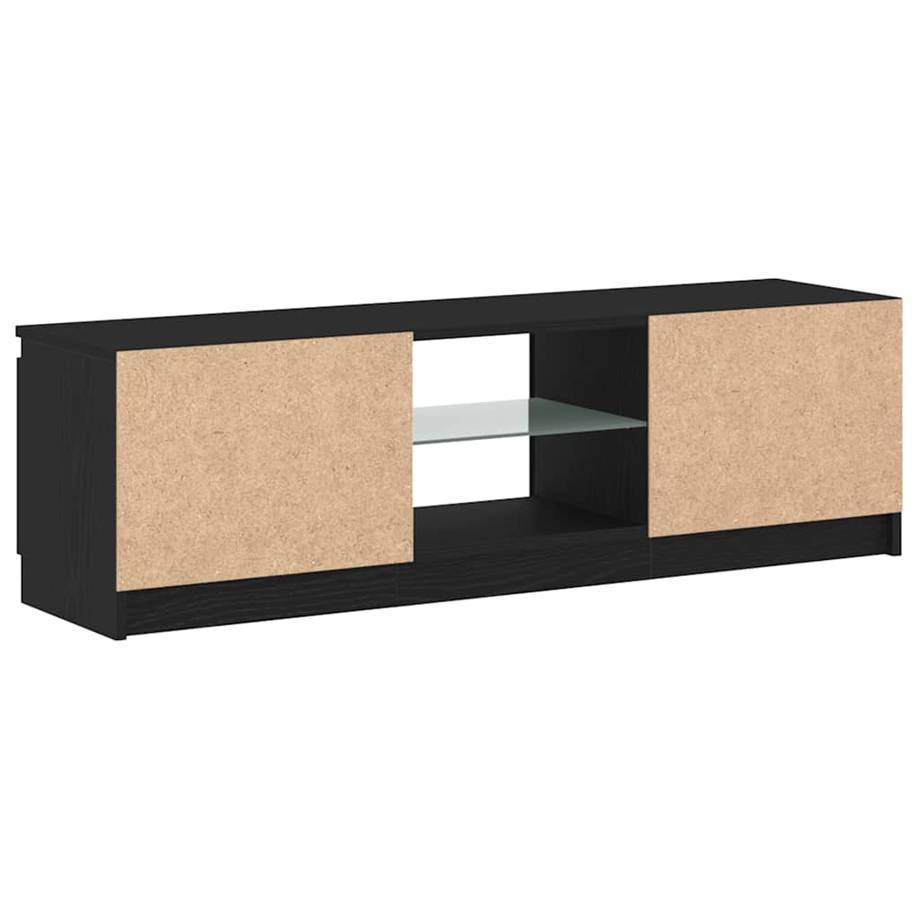 TV ormarić s LED svjetlima crni hrast 120x30x36 cm inženjerski drvo
