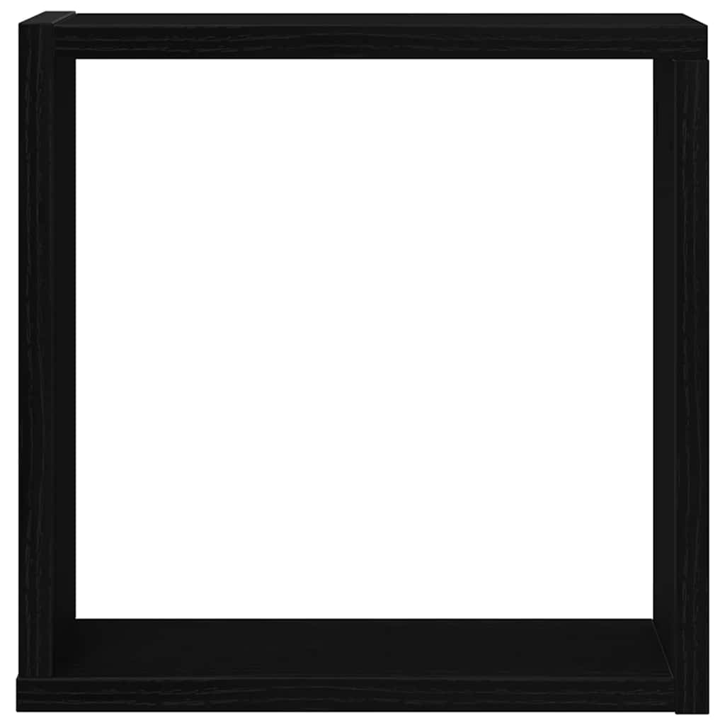 Zidne kockaste police 4 kom crni hrast 30x15x30 cm inženjersko drvo