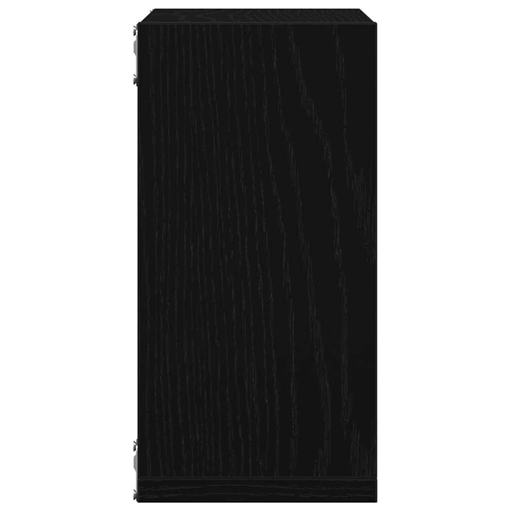 Zidne kockaste police 4 kom crni hrast 30x15x30 cm inženjersko drvo