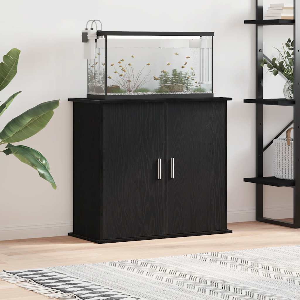 Stalak za akvarij crni hrast 81x36x73 cm Konstruirano drvo