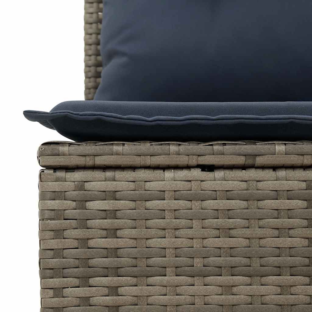 Vrtni set od 10 dijelova s jastucima, sivi poliratan, akacija