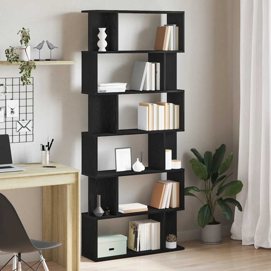 Biblioteka crni hrast 80x24x190,5 cm Konstruirano drvo