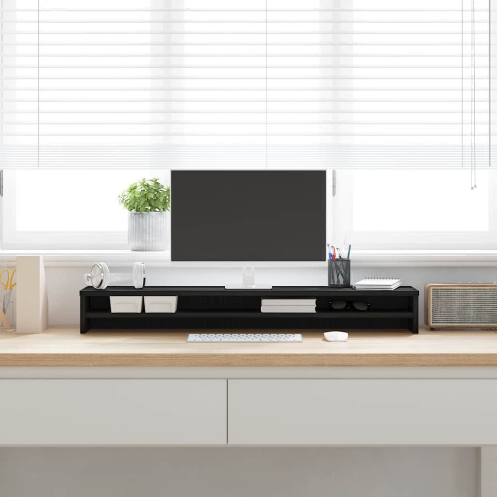 Stalak za monitor Crni hrast 100x24x13 cm Konstruirano drvo