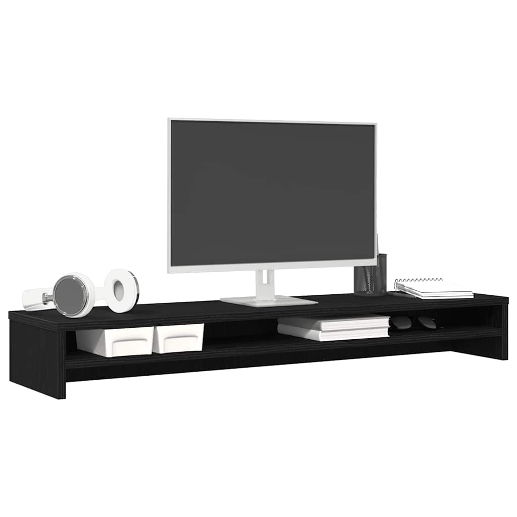 Stalak za monitor Crni hrast 100x24x13 cm Konstruirano drvo