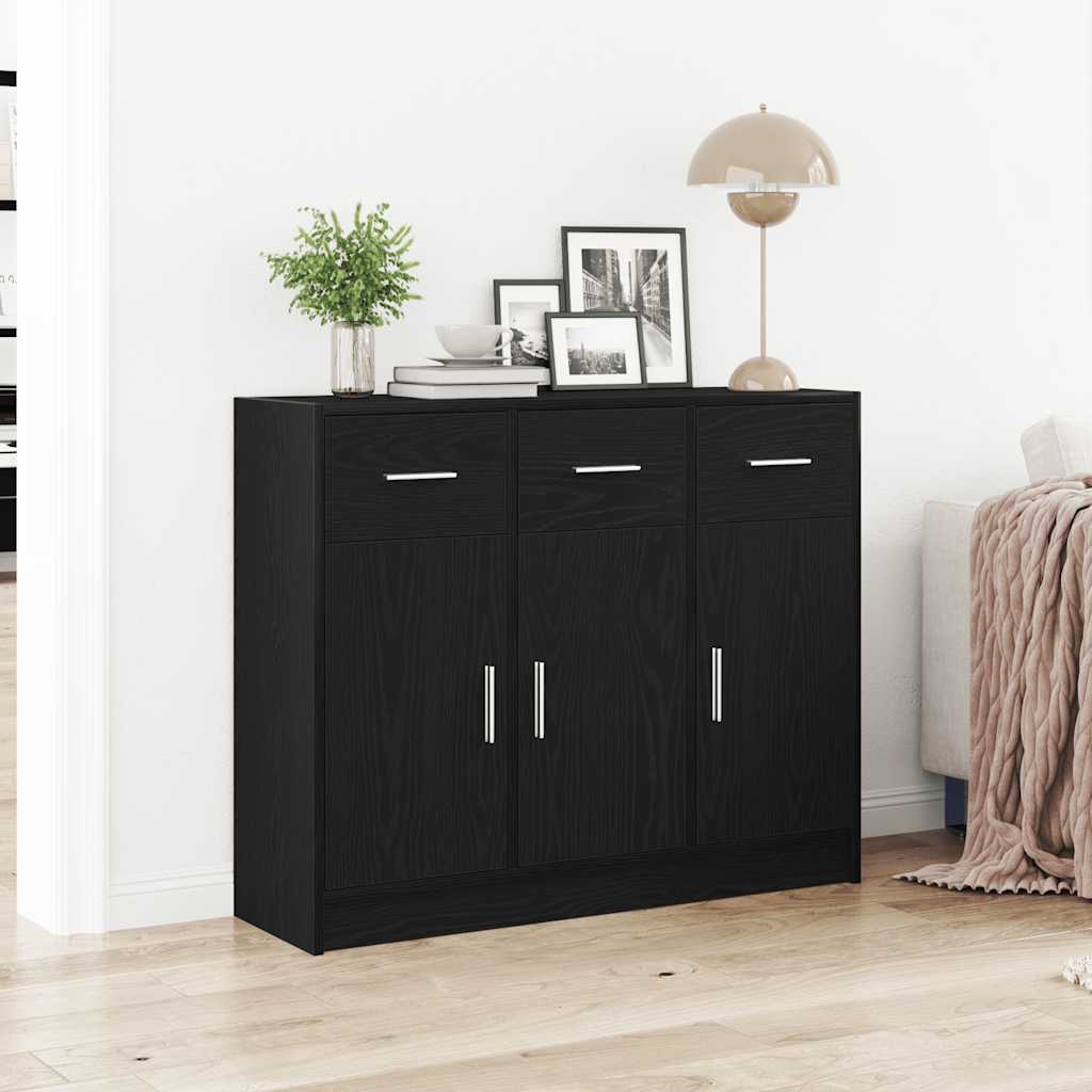 Komoda crni hrast 91x28x75 cm Inženirsko drvo