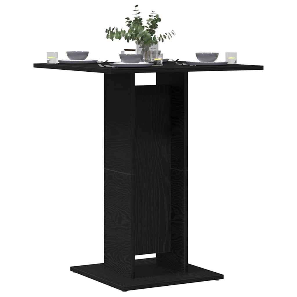 Bistro stol crni hrast 60x60x75 cm inženjerski drvo