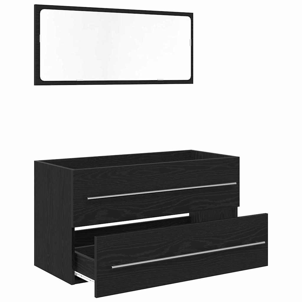 Ormarić za sudoper s ladicama Crni hrast 90 x 45 x 1.5 cm