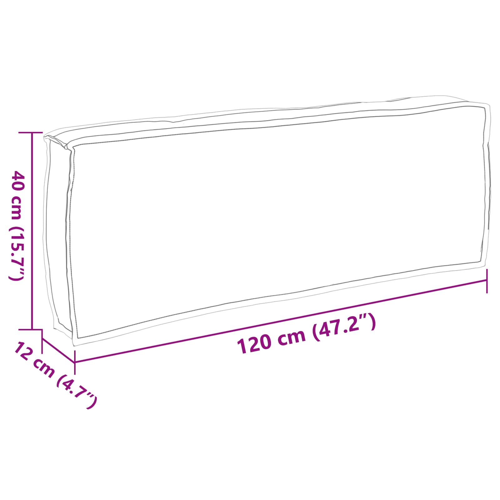 Jastuk Crna 120 x 40 x 12 cm Oxford tkanina