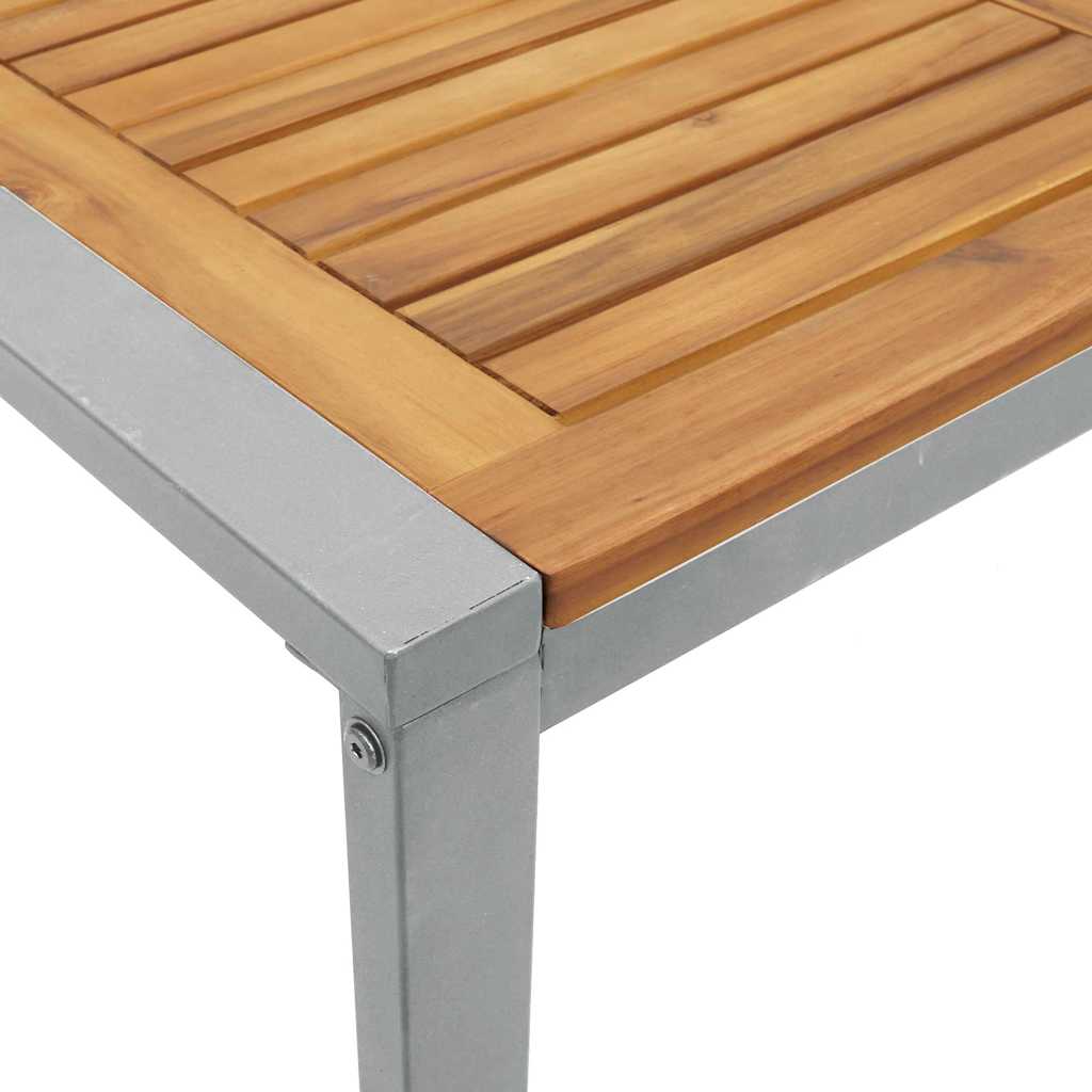 Stol za vrt Siva 140 x 80 x 75 cm Čvrsto drvo akacije