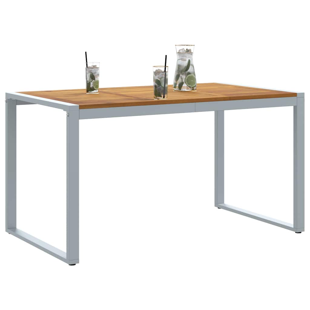 Stol za vrt Siva 140 x 80 x 75 cm Čvrsto drvo akacije