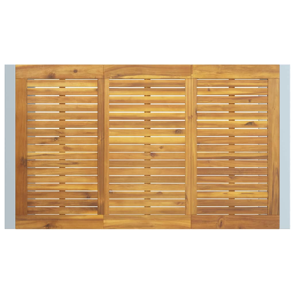 Stol za vrt Siva 140 x 80 x 75 cm Čvrsto drvo akacije