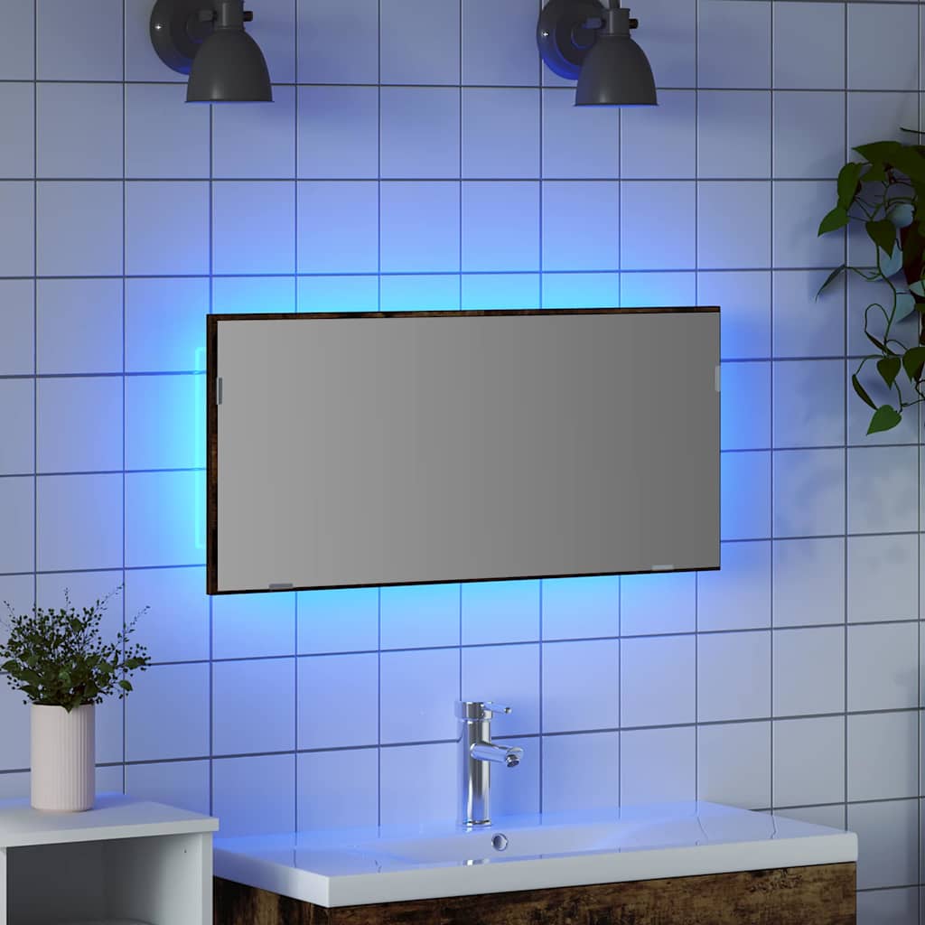 Ogledalo Zidne Smeđa 80 x 37 cm Staklo i inženjerski drvo