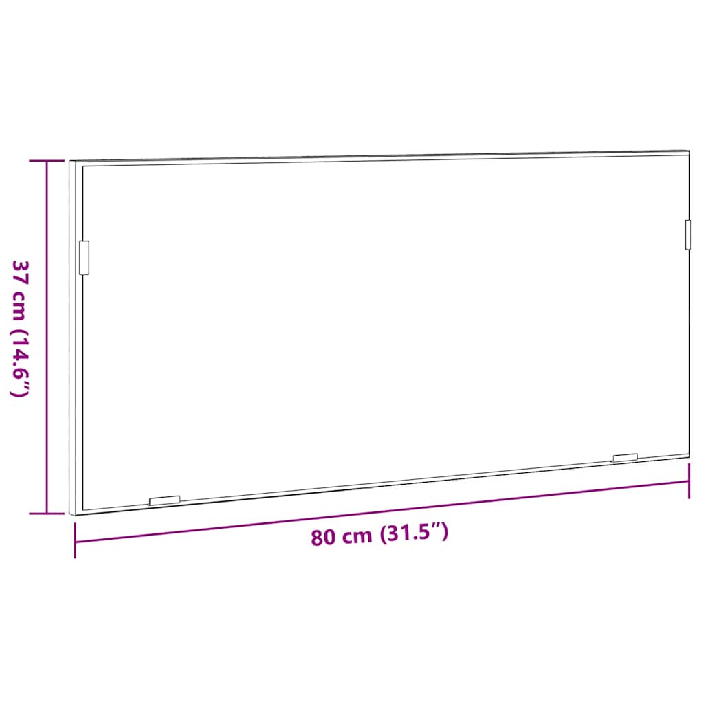 Ogledalo Zidne Smeđa 80 x 37 cm Staklo i inženjerski drvo