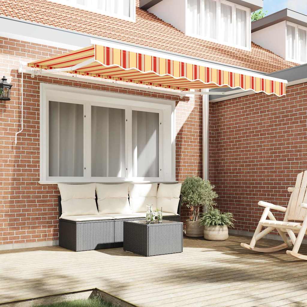 Skrovita tenda Žuta i narančasta 250 x 200 cm tkanina