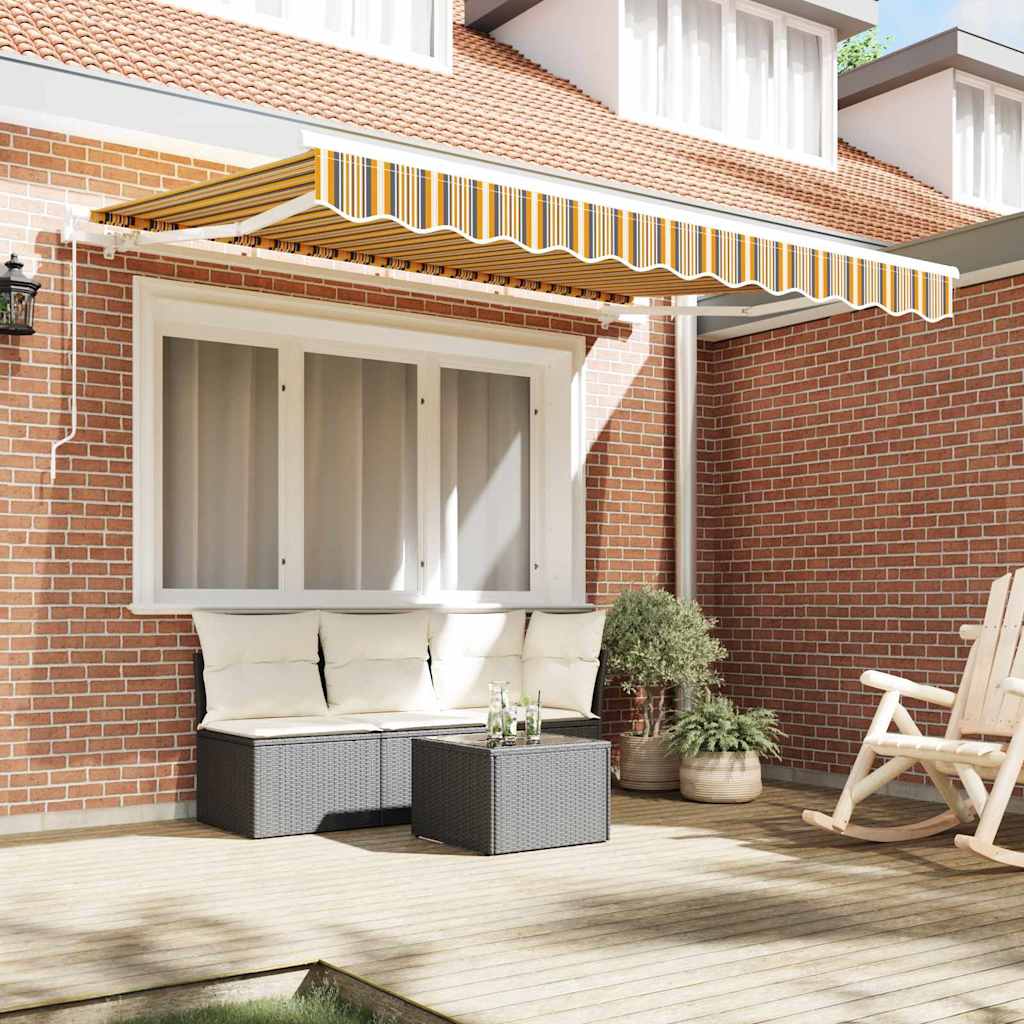 Skrovita tenda Žuta i Siva 250 x 200 cm tkanina