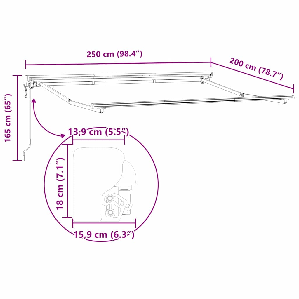 Okvir tende Zelena i žuta 250 x 200 cm Poliester s PU premazom