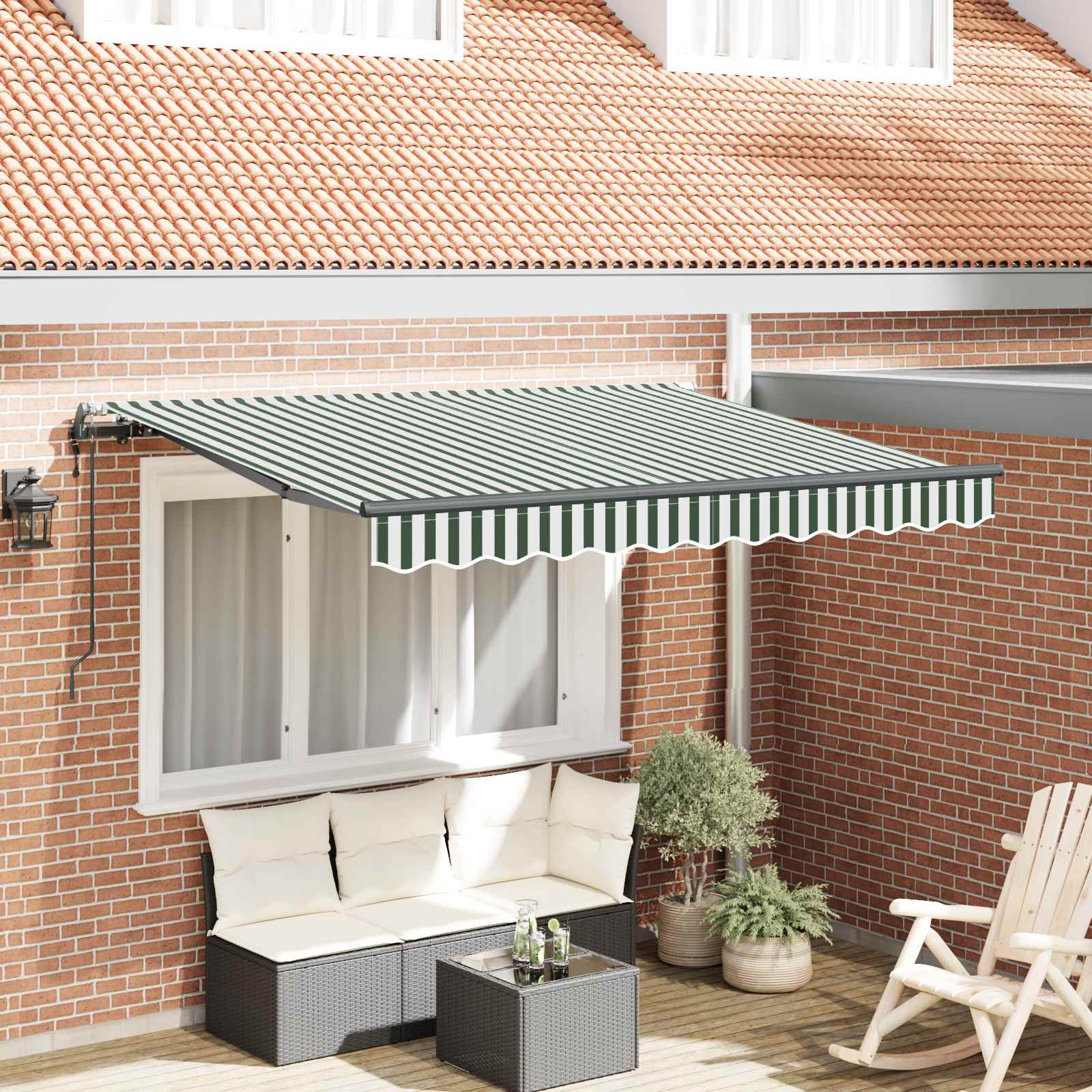 Skrovita tenda Zelena 250 x 200 cm tkanina