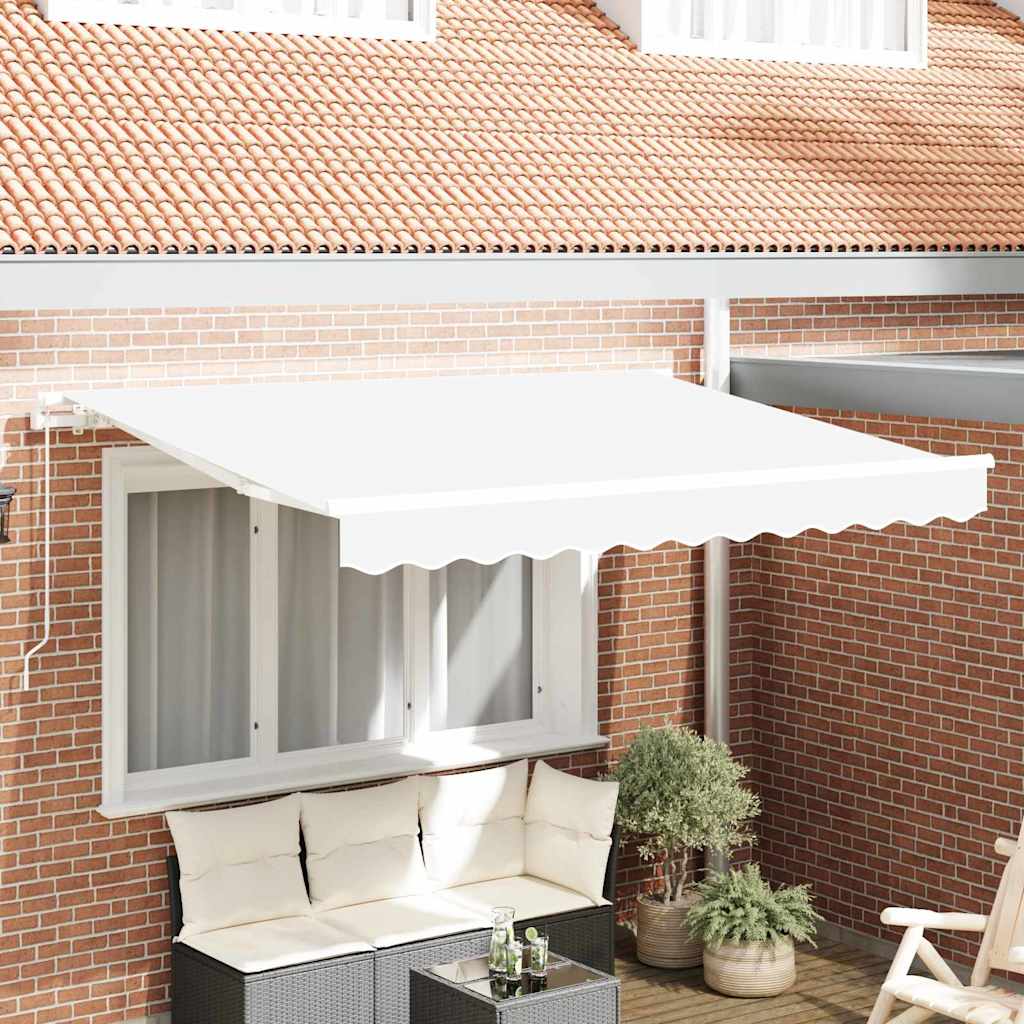 Skrovita tenda Bijelo 300 x 200 cm tkanina