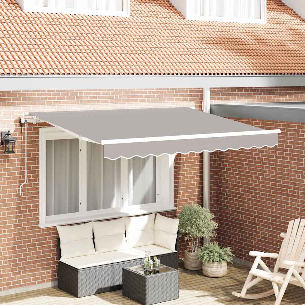 Skrovita tenda Svijetlo siva 300 x 200 cm tkanina
