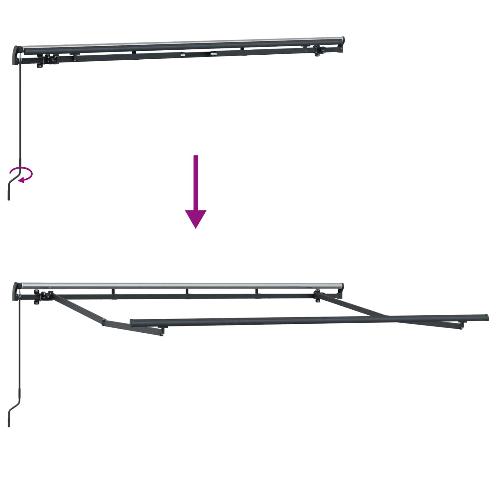 Skrovita tenda Zelena 300 x 200 cm tkanina