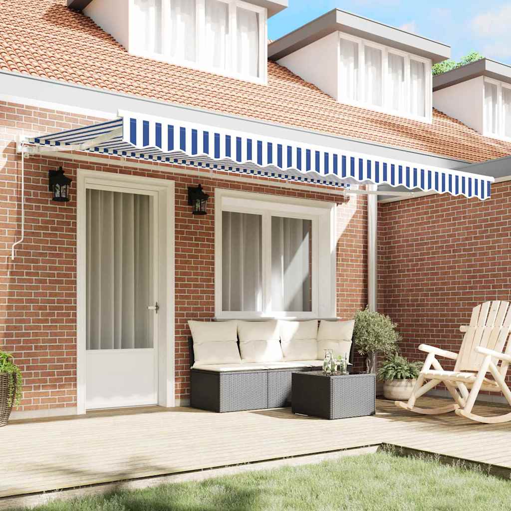 Okvir tende Plava i bijela 350 x 200 cm Poliester s PU premazom