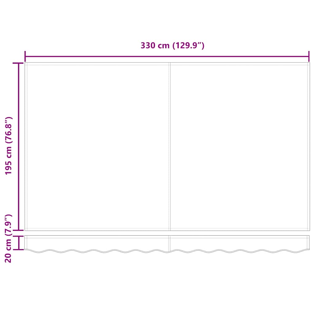 Okvir tende Plava i bijela 350 x 200 cm Poliester s PU premazom