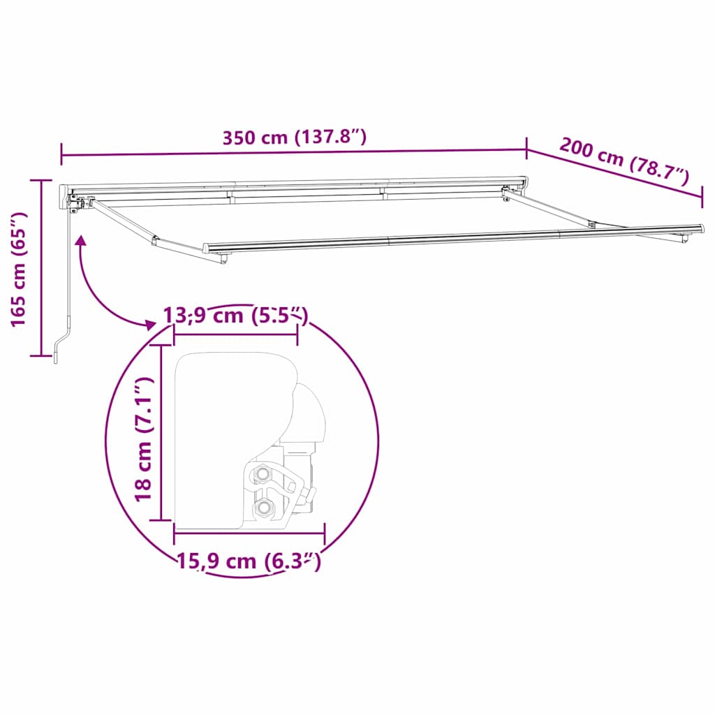 Okvir tende Plava i bijela 350 x 200 cm Poliester s PU premazom