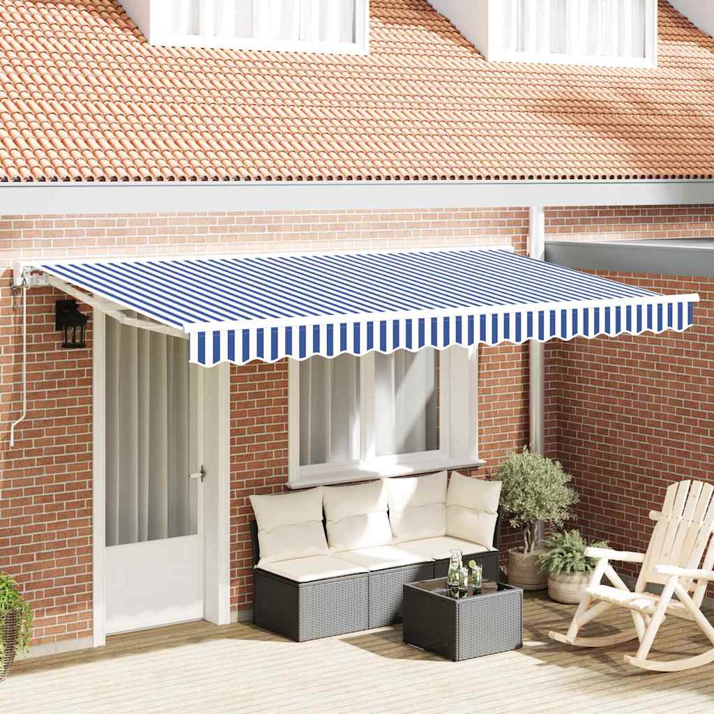 Okvir tende Plava i bijela 350 x 200 cm Poliester s PU premazom