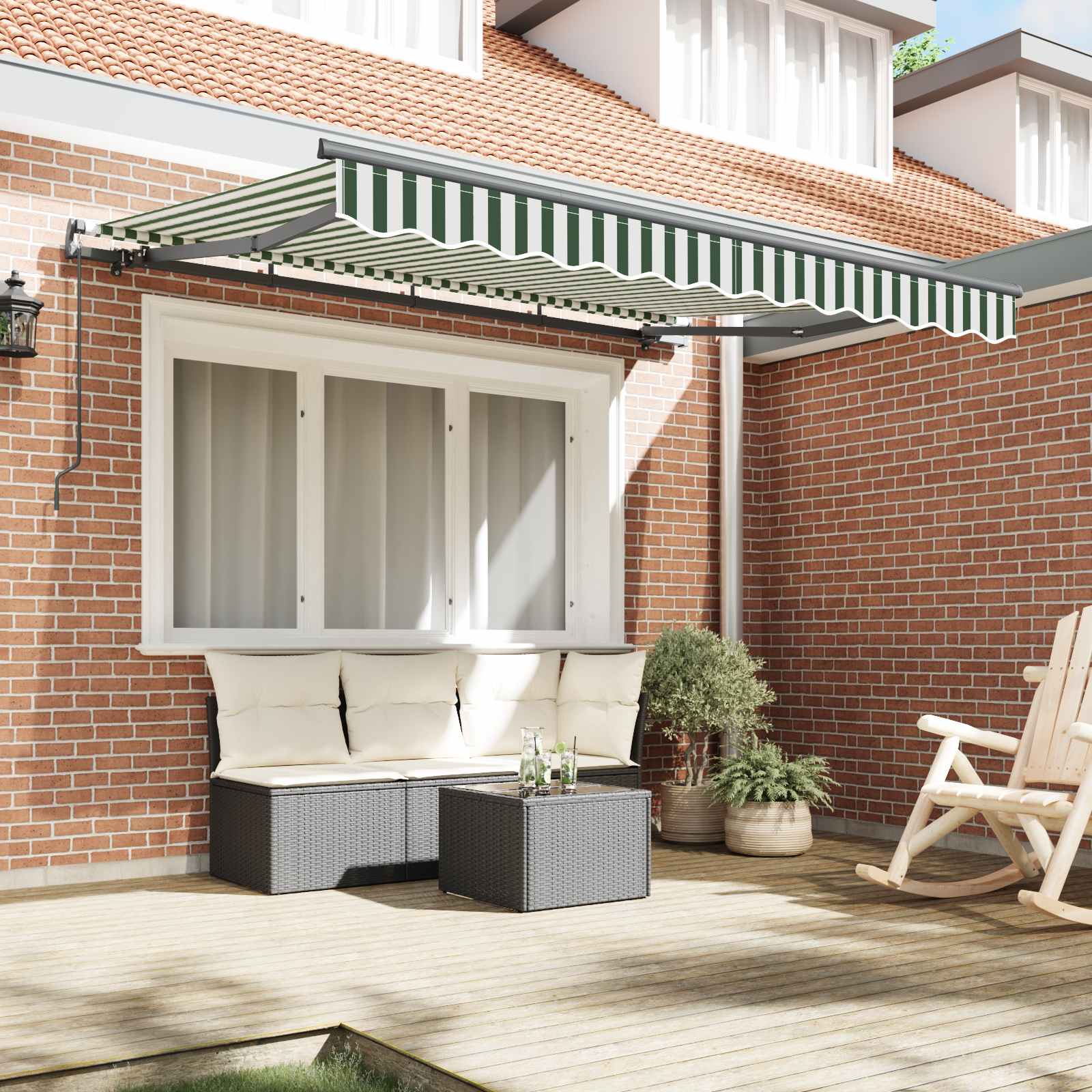 Skrovita tenda Zelena 350 x 200 cm tkanina