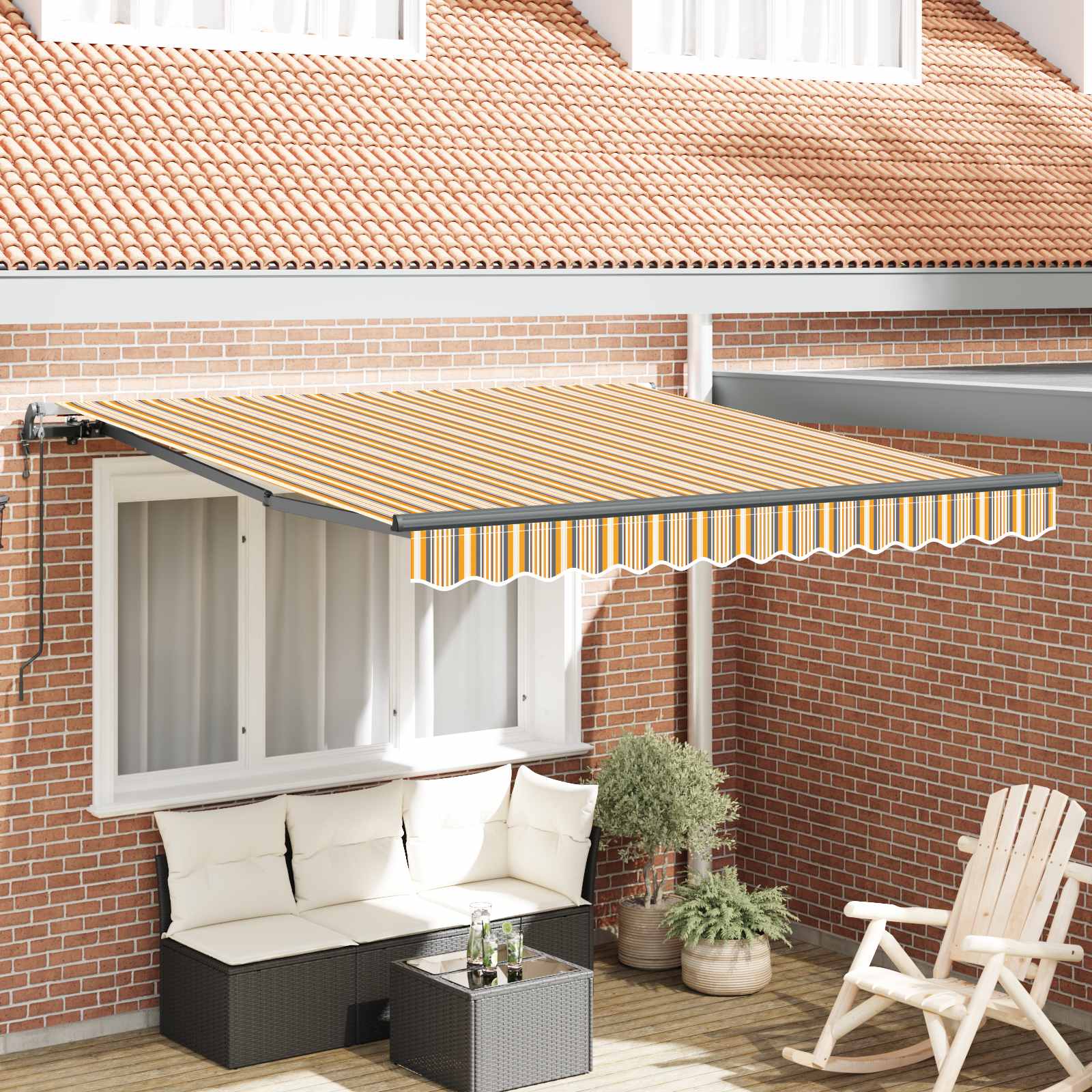 Povlačivi tende Šareni 300 x 250 cm Tkanina i Aluminij
