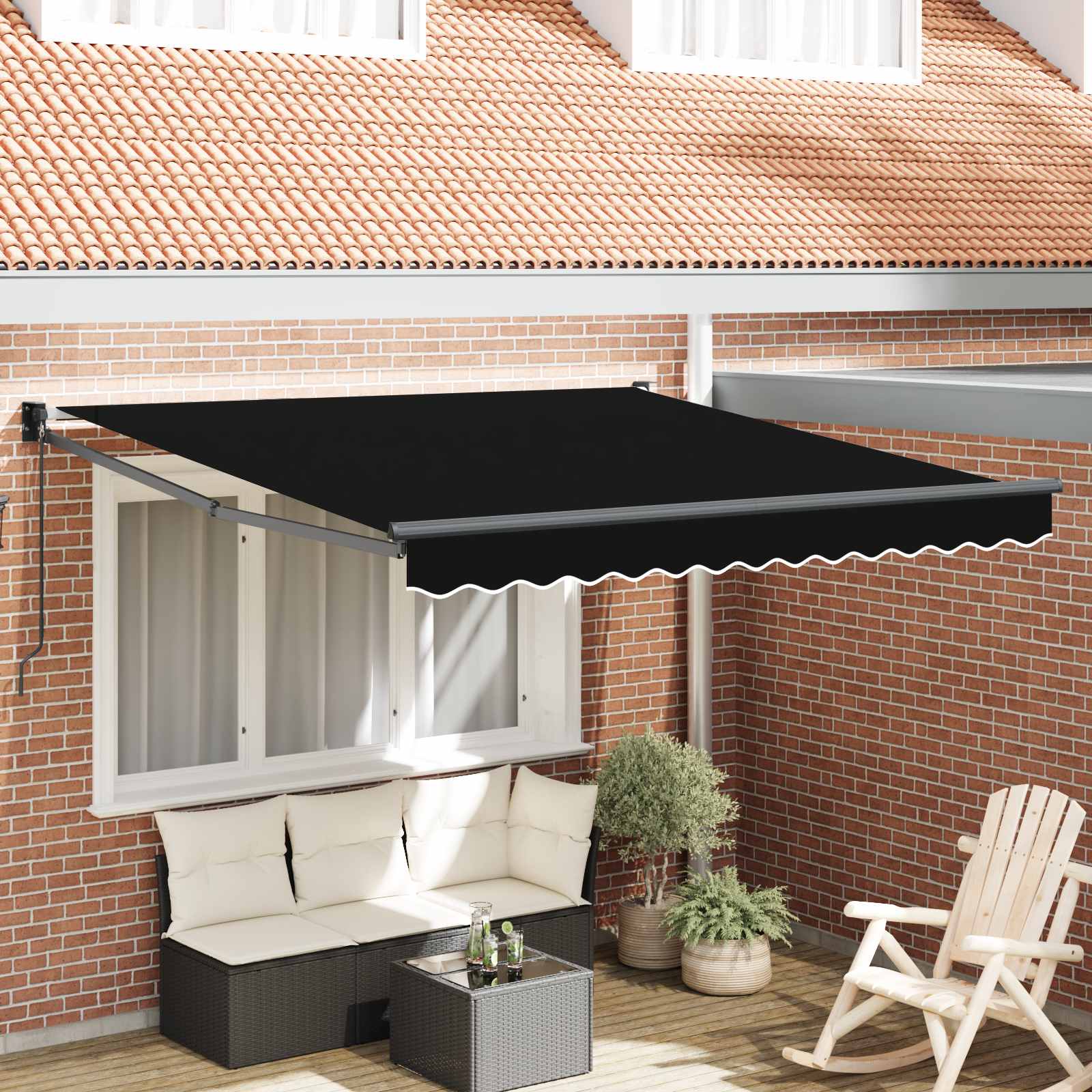 Povlačivi tende Crna 300 x 250 x 165 cm