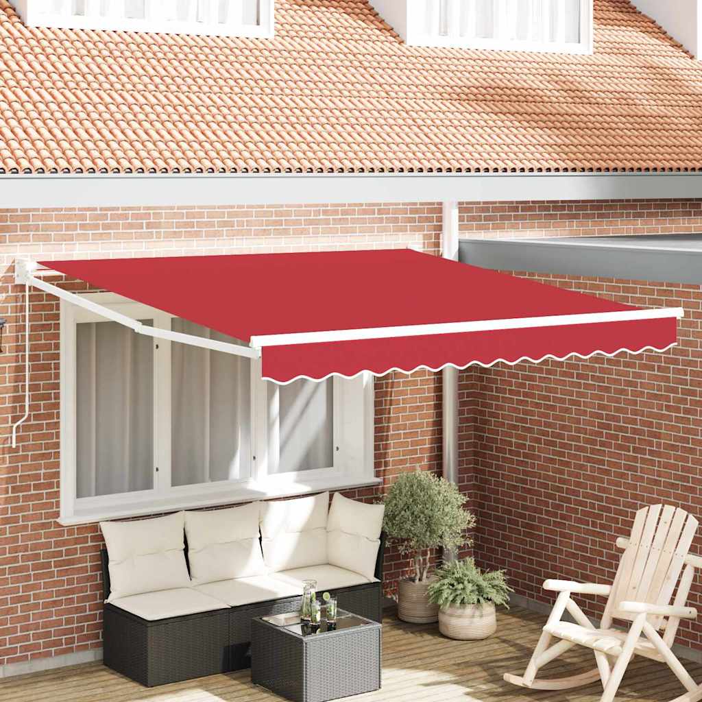 Skrovita tenda Crvena 300 x 250 cm Poliester i aluminij