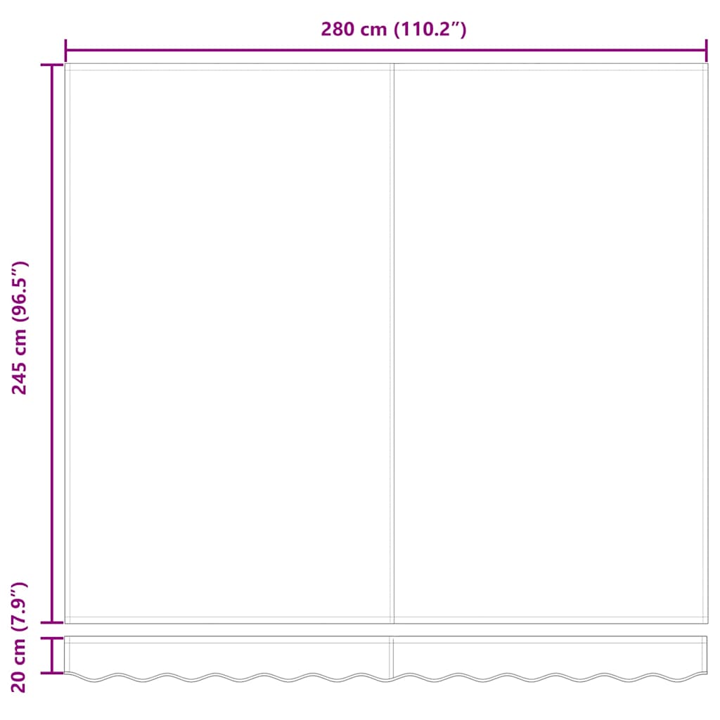 Skrovita tenda Crvena 300 x 250 cm Poliester i aluminij