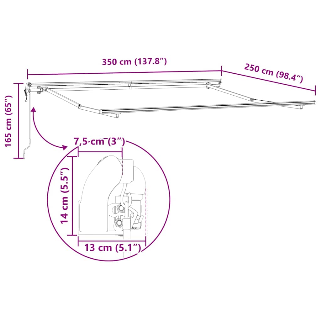 Povlačivi tende Žuta i narančasta 350 x 250 cm