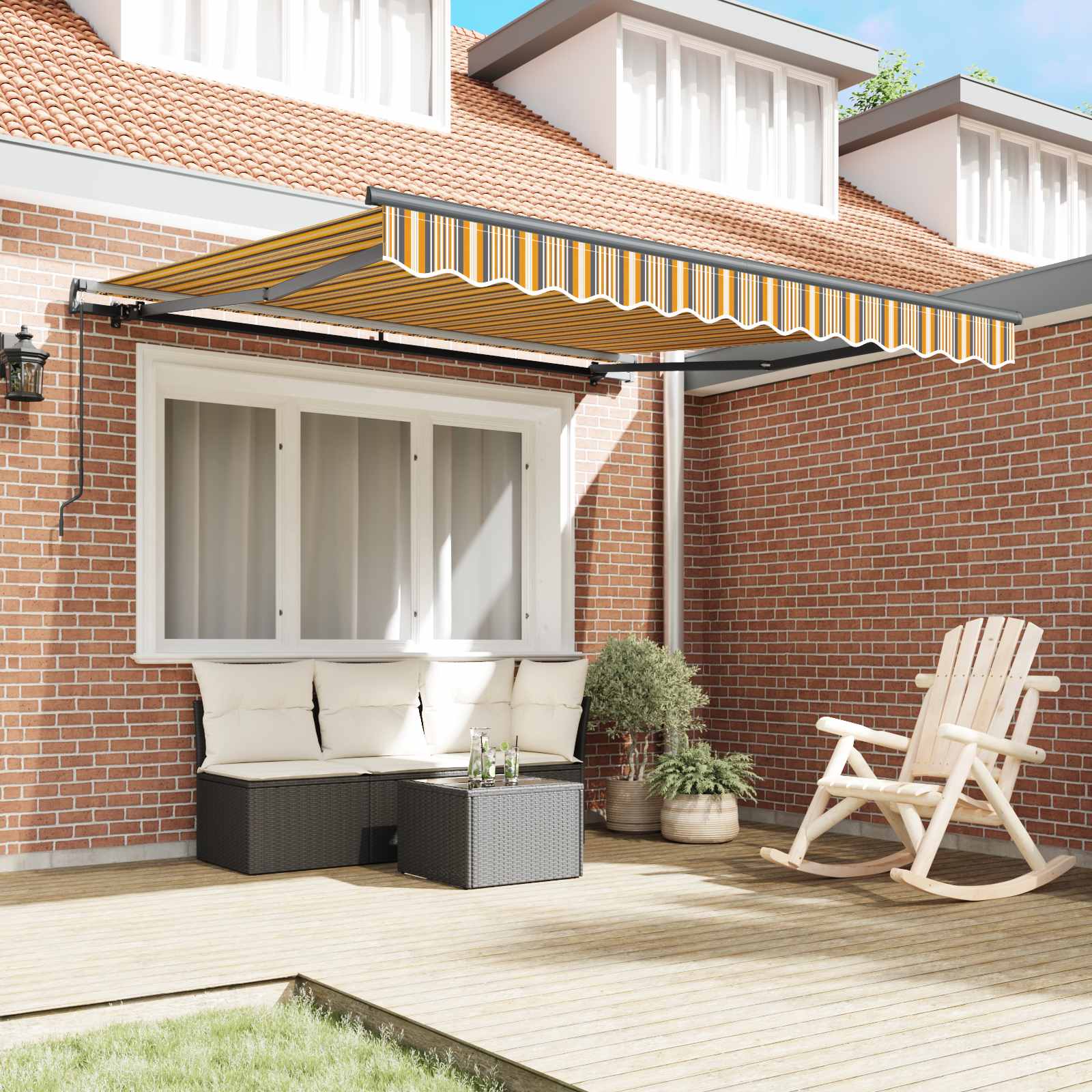 Povlačivi tende Šareni 350 x 250 cm Poliester i aluminij