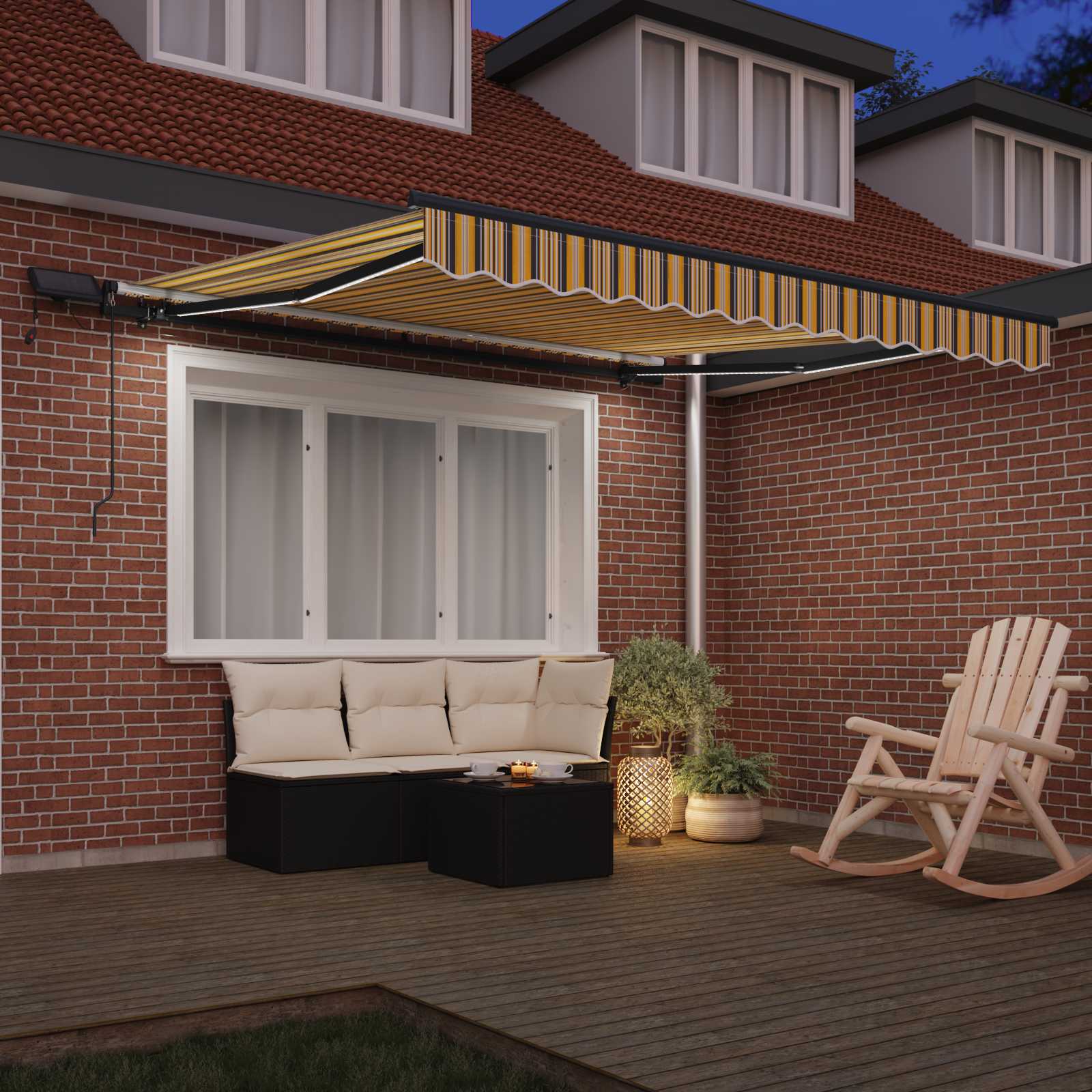 Povlačivi tende Šareni 350 x 250 cm Tkanina i Aluminij