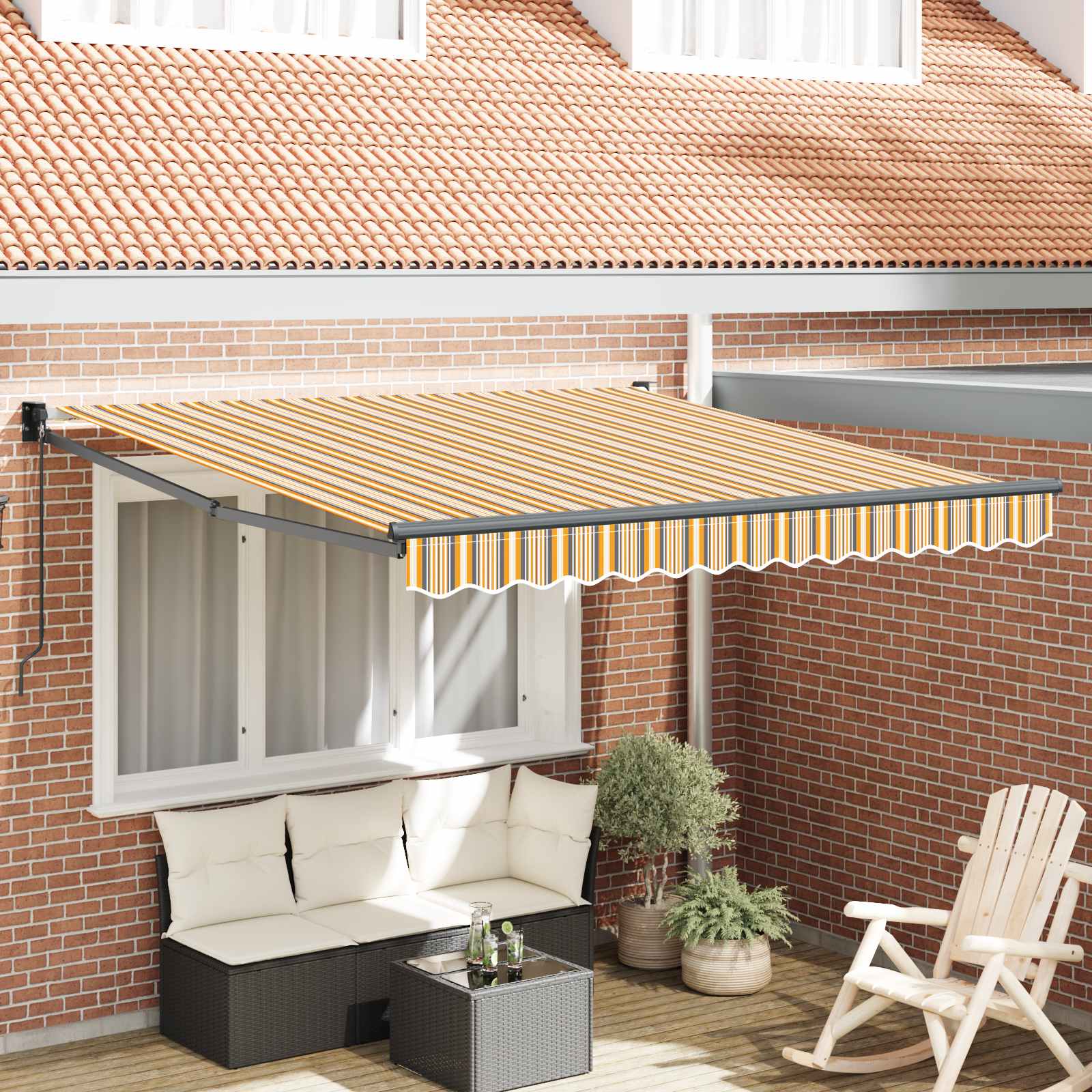 Povlačivi tende Šareni 350 x 250 cm 100% Poliester i Aluminij
