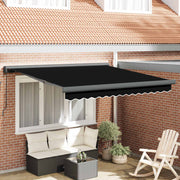 Povlačivi tende Crna 350 x 250 cm Platno i Aluminij