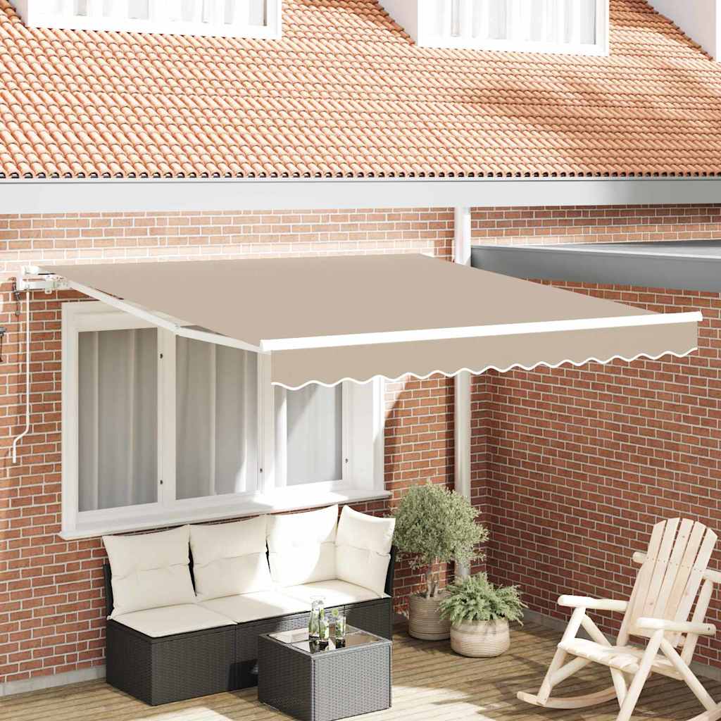 Povlačivi tende Bež 350 x 250 cm Tkanina i Aluminij