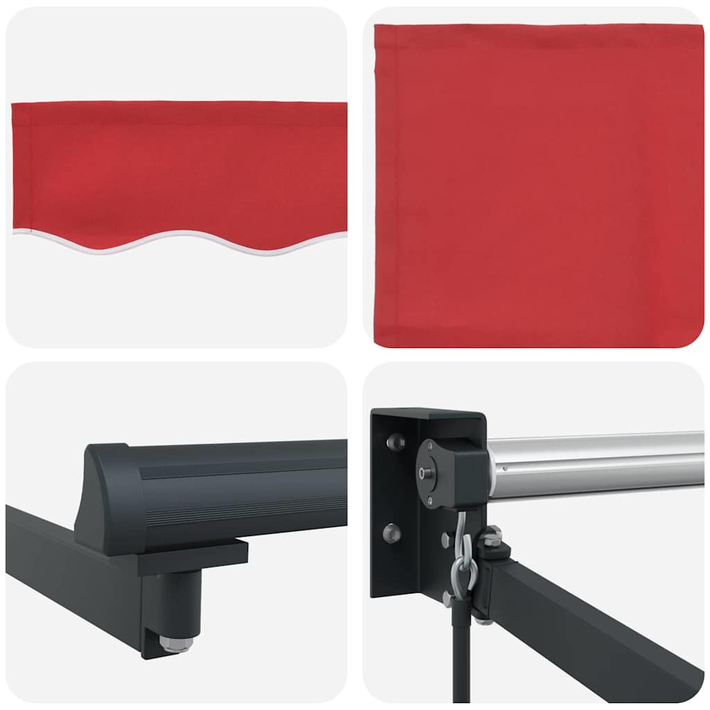 Povlačivi tende Crvena 350 x 250 cm 100% Poliester i Aluminij