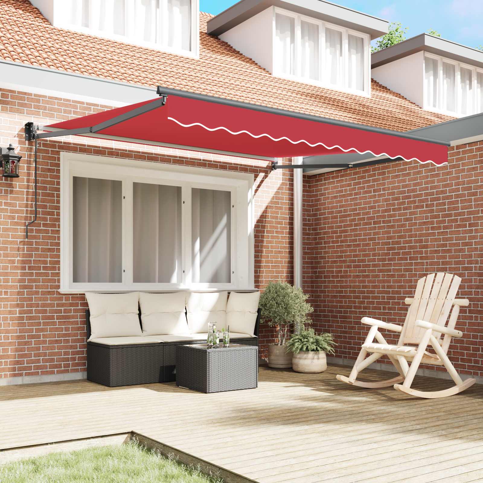 Povlačivi tende Crvena 350 x 250 cm 100% Poliester i Aluminij