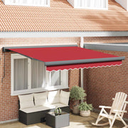 Povlačivi tende Crvena 350 x 250 cm Platno i Aluminij