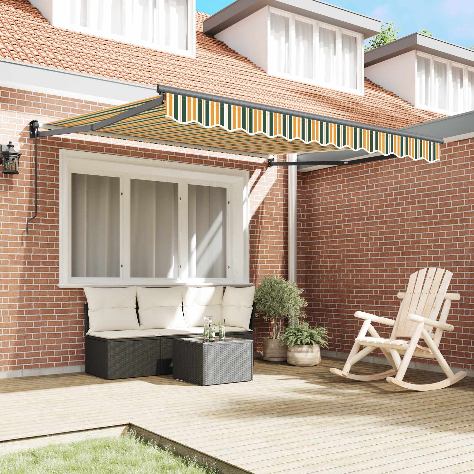 Povlačivi tende Šareni 350 x 250 cm 100% Poliester i Aluminij