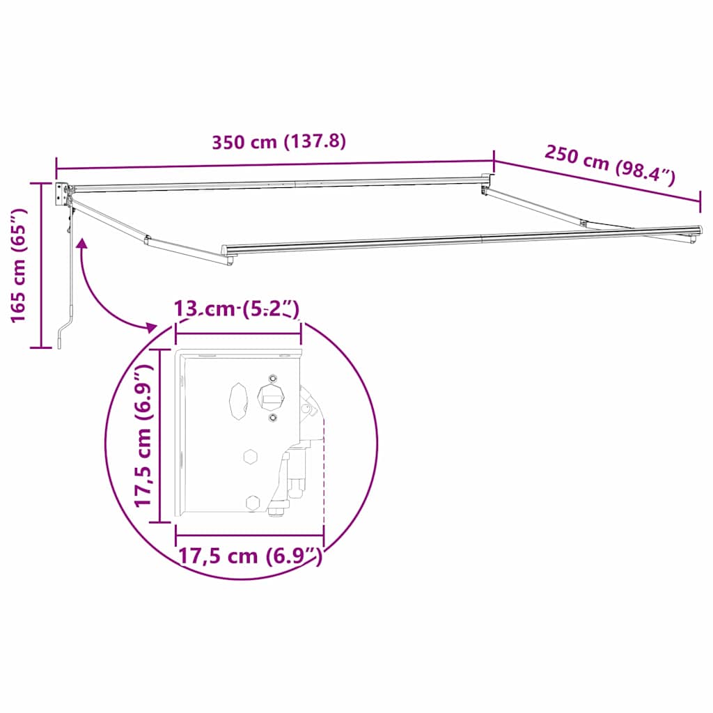 Nadstrešnica Zelena i bijela 350 x 250 cm Poliester i metal